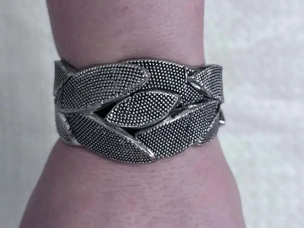 Vintage Leaf bracelet cuff